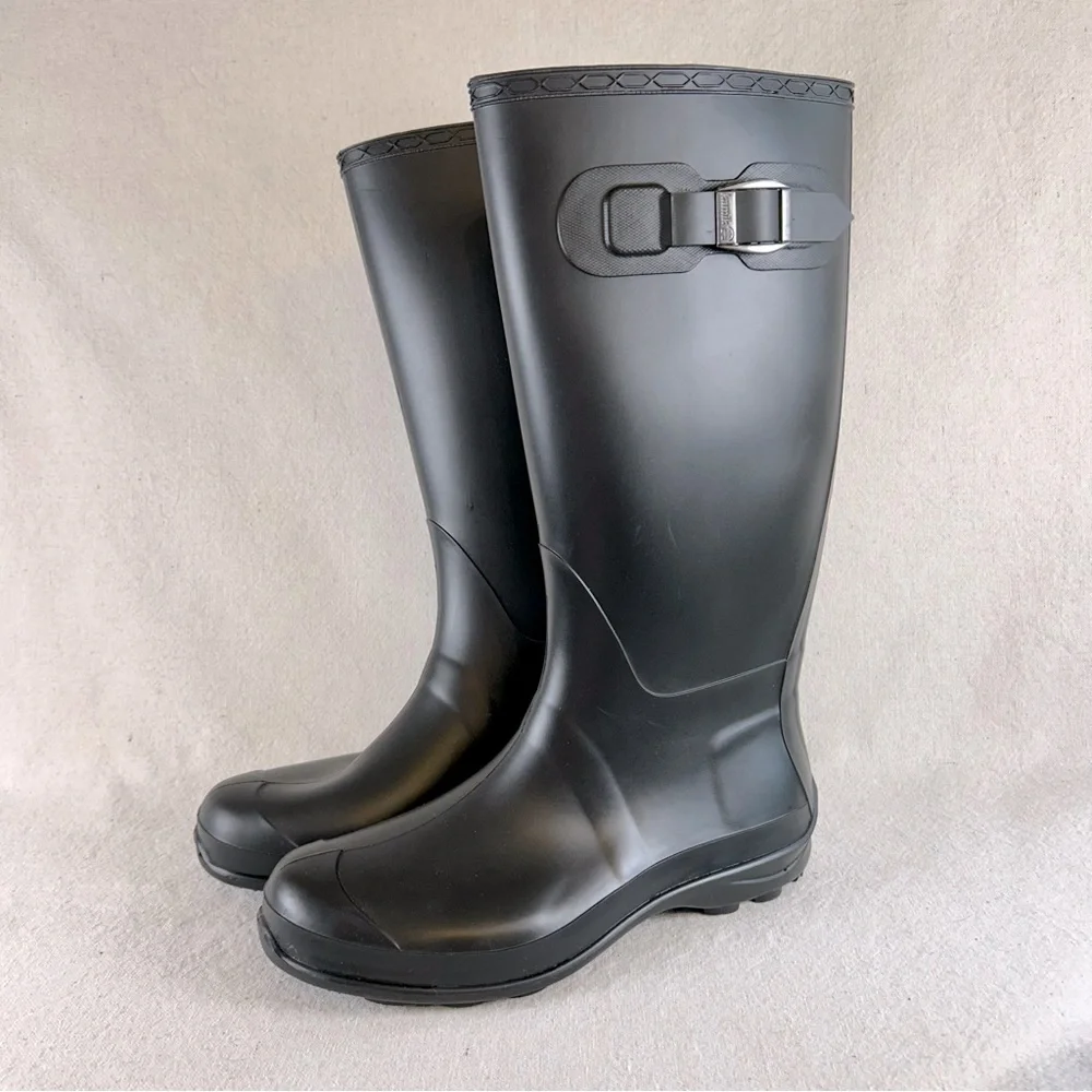 Kamik Women’s 8 Black Rubber Rain Boots Wellies - Picture 2 of 10
